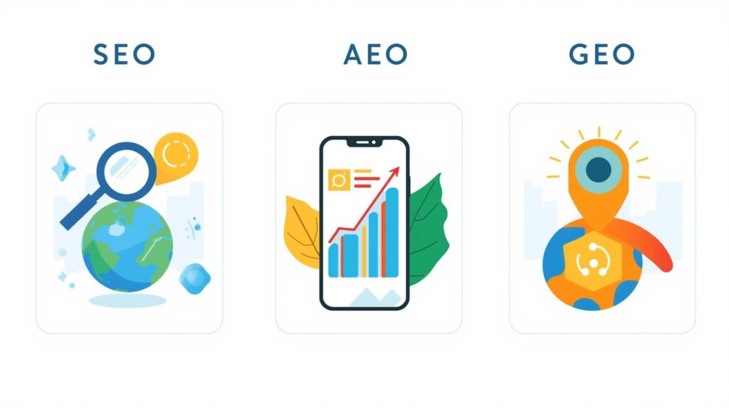 Το SEO, AEO και το GEO αφορούν στις βελτιστοποιήσεις των ιστοσελίδων στο σύγχρονο online περιβάλλον.