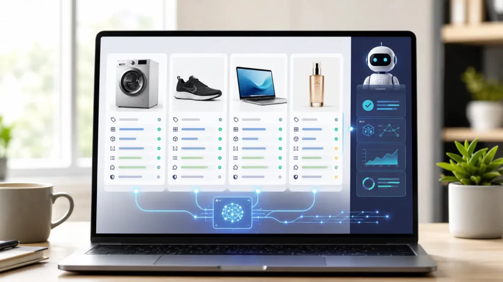 AI agent αναλύει οργανωμένα product data από κατάλογο προϊόντων e-shop.